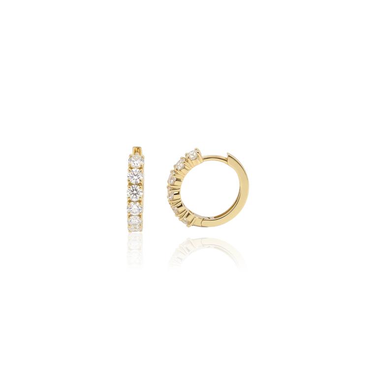 Argola 13mm 12 Diamantes — Argolas Fashion — Isabel Oliveira