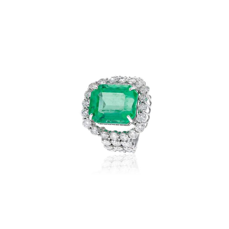 Anel Esmeralda Colombiana Octogonal — Colômbia Emerald — Isabel Oliveira