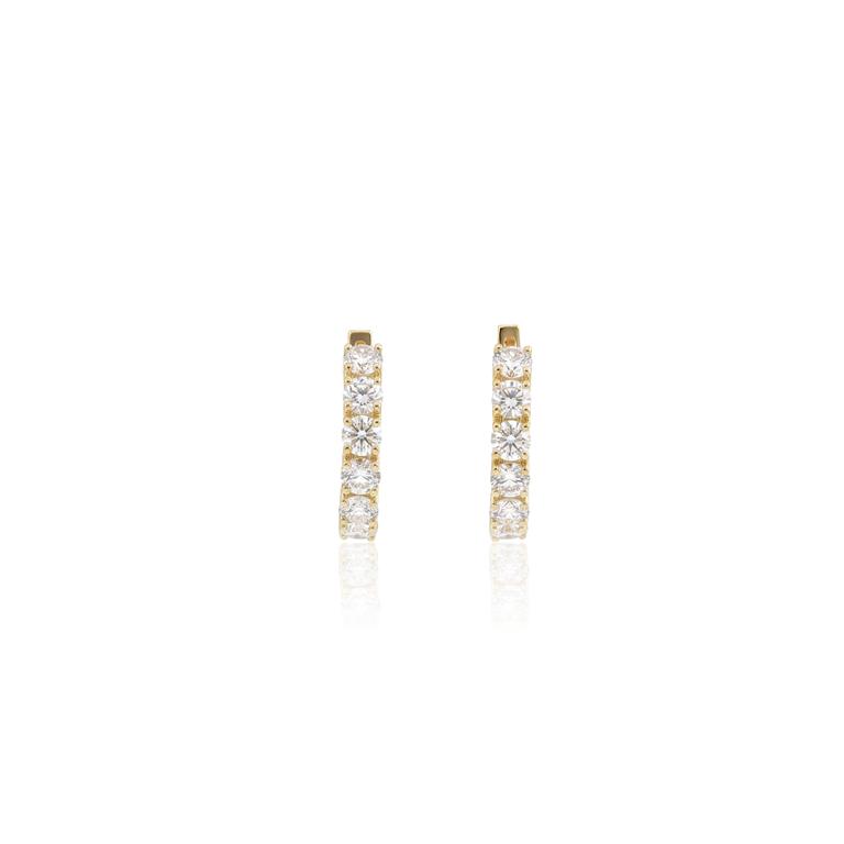 Argola 13mm 12 Diamantes — Argolas Fashion — Isabel Oliveira
