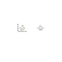 Brinco Coroa · Ouro Branco 18k