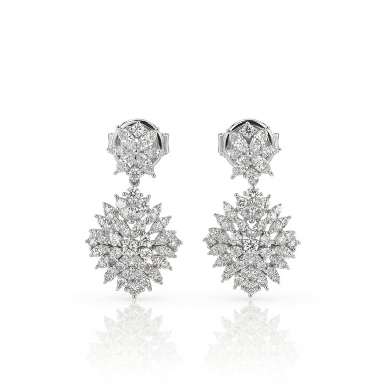 [073708] Brinco Estrela 126 Brilhantes 1,72ct 5,79g Ouro Branco 18k - Coleção Laisa