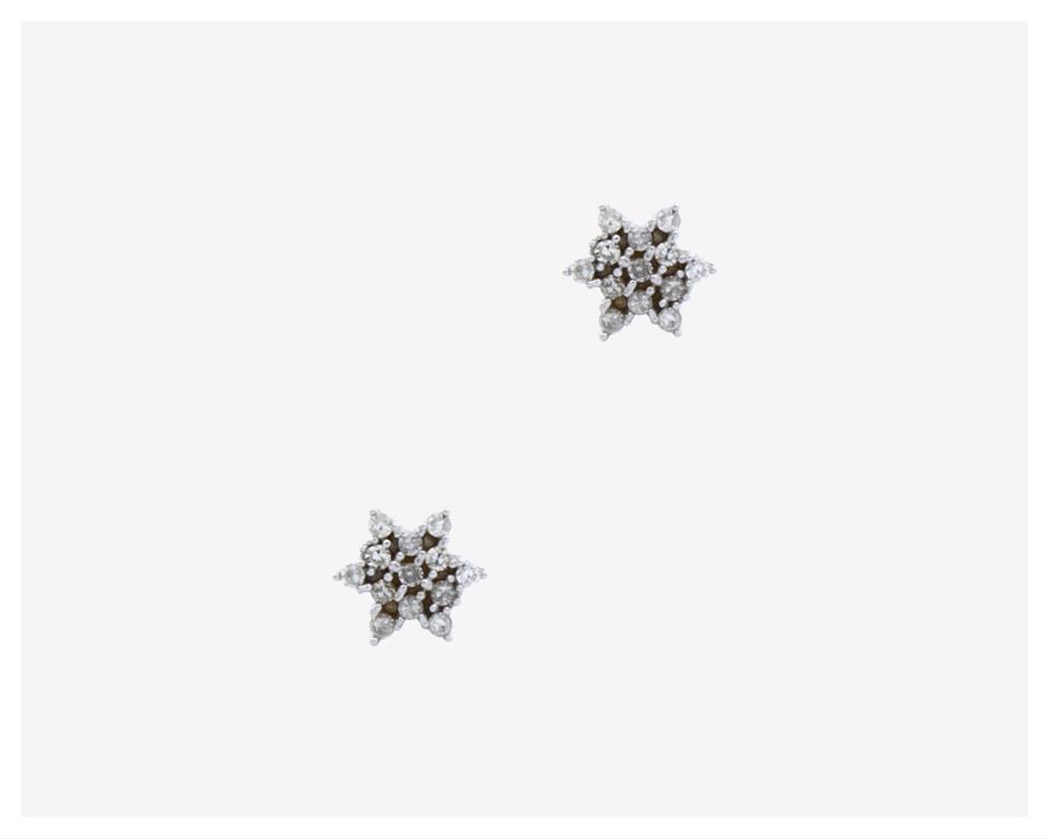 Brinco Estrela 26 Brilhantes 0,26ct 0,70g Ouro Branco 18k - Coleção Kids