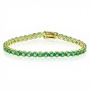 20-PULSEIRA RIVIERA CAIXA CARTIER 42 ESMERALDAS REDONDAS 8,00CT 3,60MM 16,5CM 10,27G OURO AMARELO 18K - COLEÇAO RIVIERAS