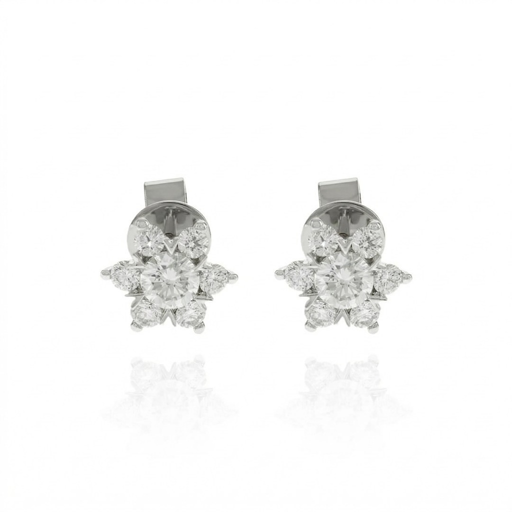 Brinco Laisa 0,60 ct · Ouro Branco 18k