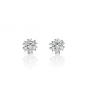 Brinco Flor 14 Brilhantes 0,81ct 1,55g Ouro Branco 18k - Coleção Only You