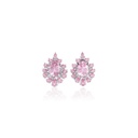 Brinco Gota 2 Kunzitas Gota 4,64ct 24 Safiras Rosas 2,50ct 8,50g Ouro Branco 18k - Coleção True Colors