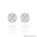 Brinco Botão 1,30 ct · Ouro Branco 18k