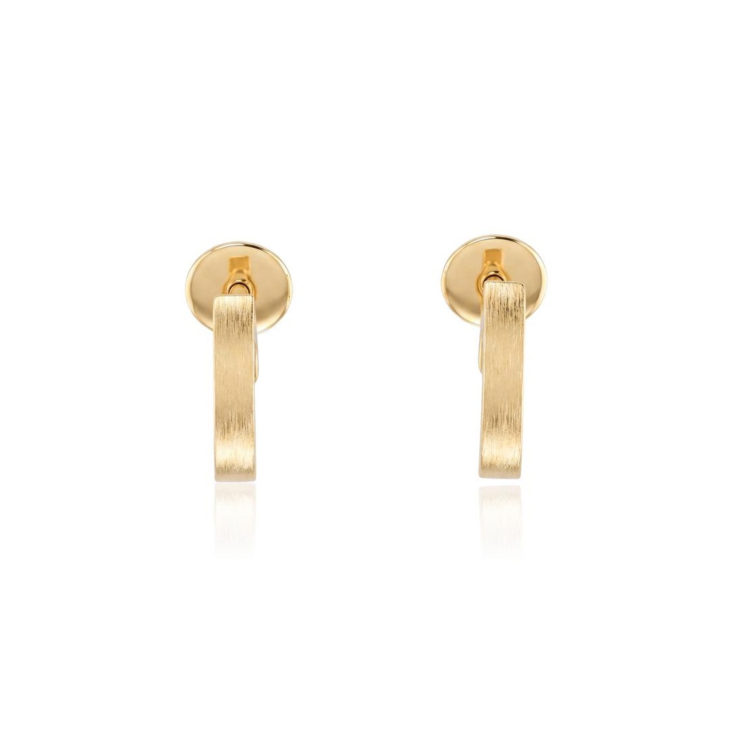 [049193] Brinco Meia Lua Fio Chapa Fosco 2,10mm 0,90g Ouro Rose 18k - Coleção Minimalista