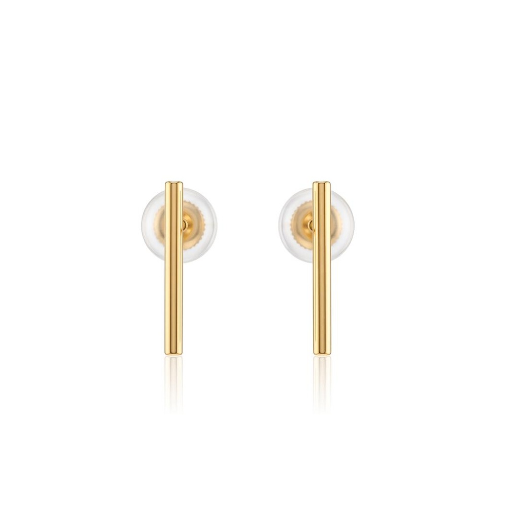[072386] Brinco Palito Vertical 21mm Oco Fio Redondo 2,00mm 1,11g Ouro Amarelo 18k - Coleção Minimalista