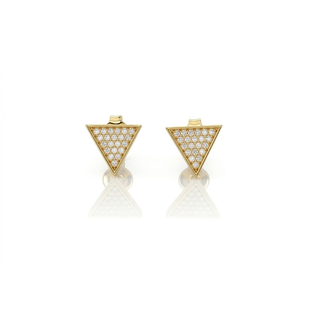 Brinco Triangulo 42 Brilhantes 0,23ct H VS2 2,0g Ouro Rose 18k - Coleção Laisa