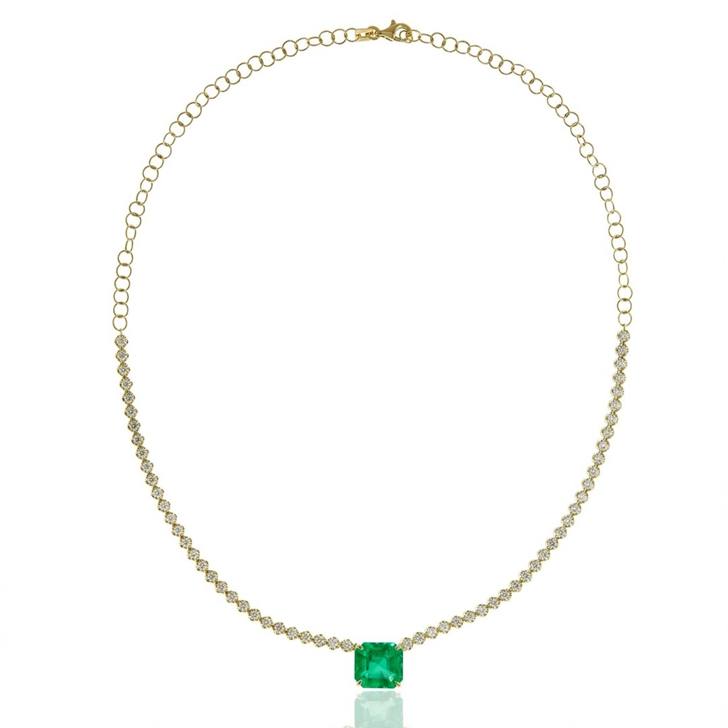 Choker Riviera Colombia Emerald 7,04 ct · Ouro Amarelo 18k