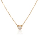 Colar Botão 6mm com 7 Diamantes 0,22ct em Ouro Amarelo 18k