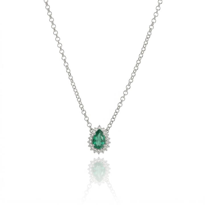 Colar Brazilian Emerald 0,38 ct · Ouro Branco 18k