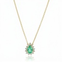 Colar Clássico Esmeralda Colombiana Gota 1,17ct 13 Brilhantes 0,69ct H SI1 45cm 4,00g Ouro Amarelo 18k - Coleção Colômbia Emerald