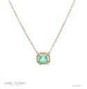 Colar Clássico Esmeralda Colombiana Octogonal 1,29ct 23 Brilhantes 0,23ct H SI1 4,0g Ouro Amarelo 18k - Coleção Colômbia Emerald
