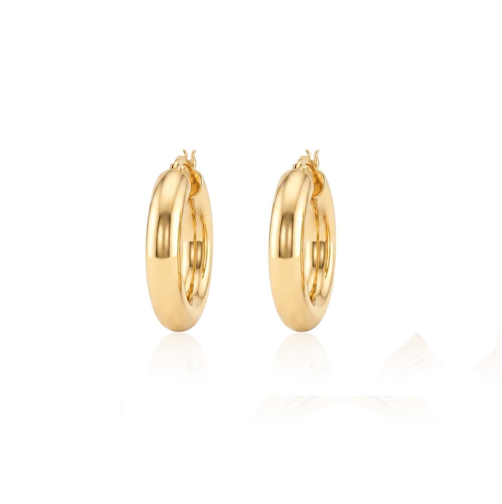 [068393] 25-ARGOLA OCA FIO REDONDO 5,50MM 6,35G OURO AMARELO 18K - COLEÇAO ARGOLAS DAILY