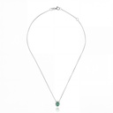 Colar Clássico Turmalina Paraiba Oval 0,33ct 15 Brilhantes 0,15ct g VS1 Corrente Cartier 40cm 2,41g Ouro Branco 18k - Coleção Sara e Antonio