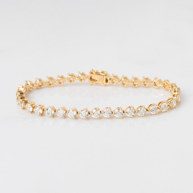 26-PULSEIRA RIVIERA 35 BRILHANTES 9,26CT 18CM 14,49G OURO AMARELO 18K - COLEÇAO RIVIERAS