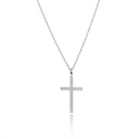 Colar com Pingente Cruz 17 Brilhantes 0,27ct 43cm 1,20g Ouro Branco 18k - Coleção Crucifixo