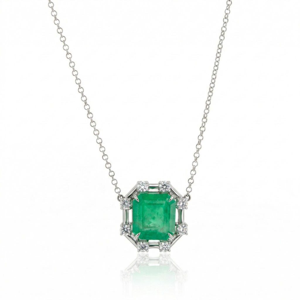 Colar Colombia Emerald 5,07 ct · Ouro Branco 18k
