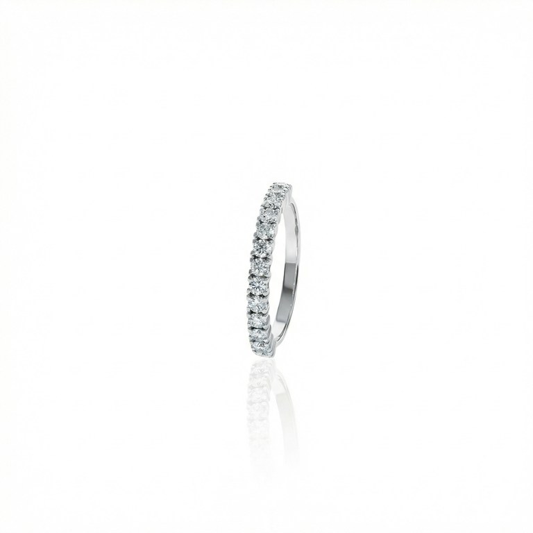 [062431] 3,5-Meia Aliança 13 Brilhantes 0,50ct 2,49g Ouro Branco 18k - Coleção Soulmates