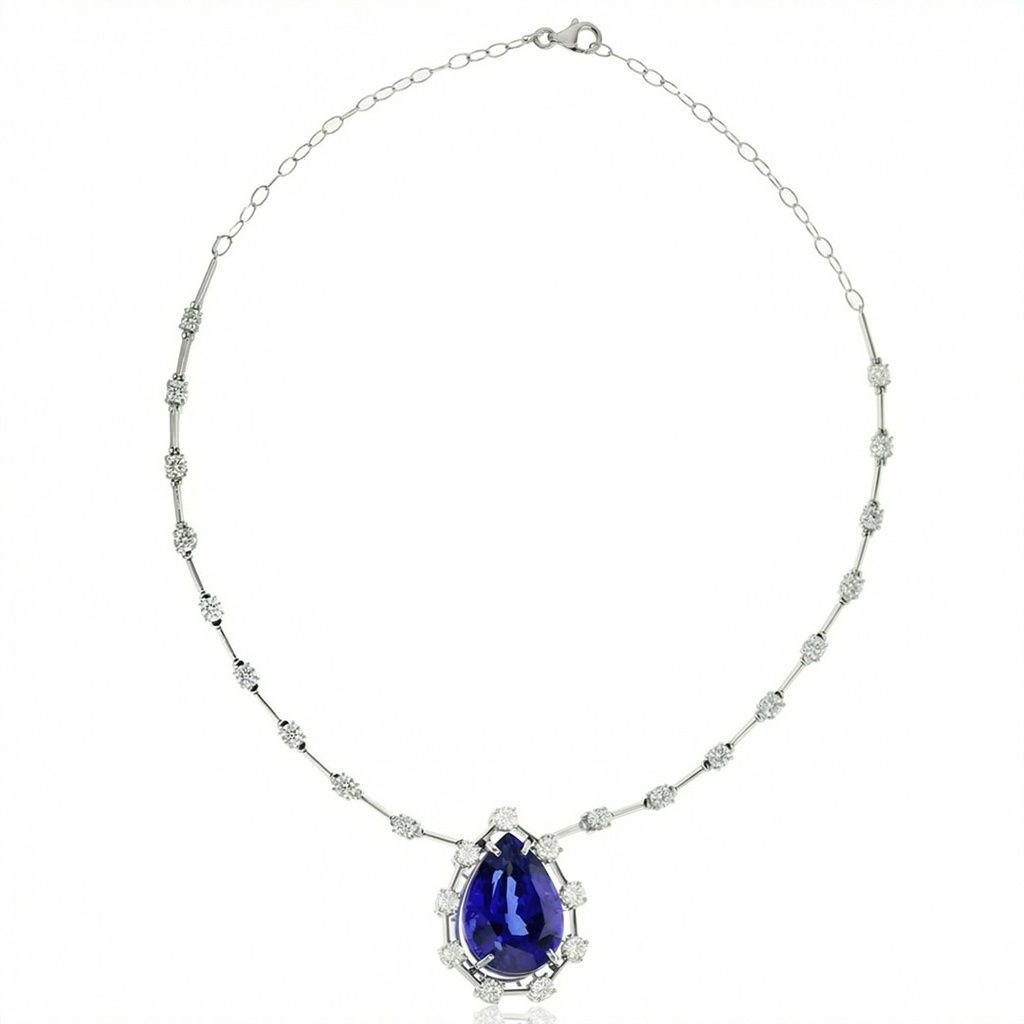 Colar Faca Thalassa 38,31 ct · Ouro Branco 18k