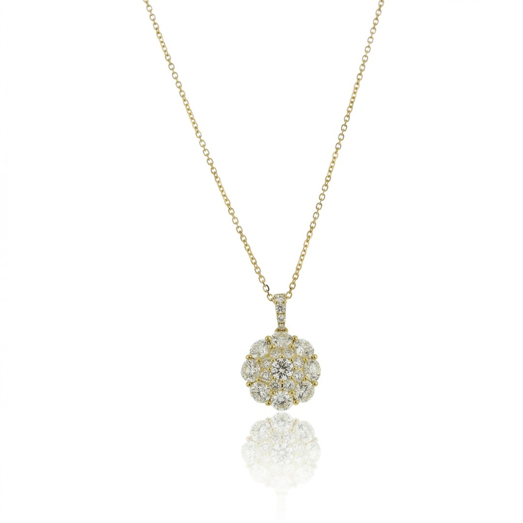 Colar Flor 21 Brilhantes 1,43ct 43cm 2,28g Ouro Amarelo 18k - Coleção Laisa
