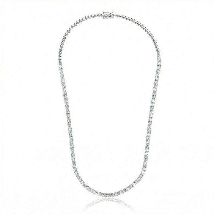 [070011] Colar Riviera 2,63 ct · Ouro Branco 18k