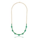 Colar Mix 7 Esmeraldas Colombianas 14,39ct 32 Esmeraldas Brasileiras 5,29ct 48cm 18g Ouro Amarelo 18k - Coleção Colômbia Emerald