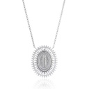 Colar Nossa Senhora das Graças 42 Diamantes Navetes 2,75ct 30 Brilhantes 0,46ct H VS2 45cm 12,95g Ouro Branco 18k - Coleção Fe Santos