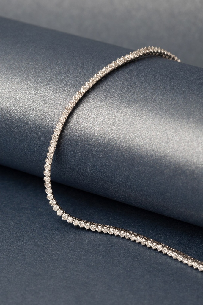 Colar Riviera Inteira 6,48 ct · Ouro Branco 18k