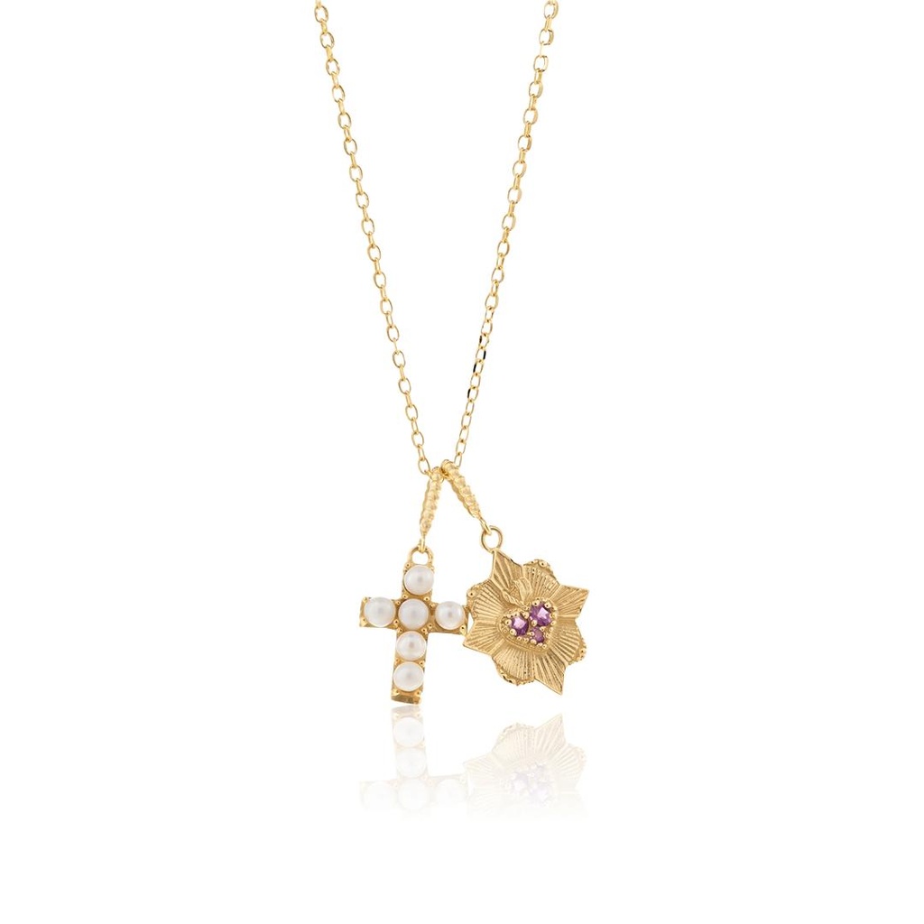 Colar Fé Santos 0,48 ct · Ouro Amarelo 18k