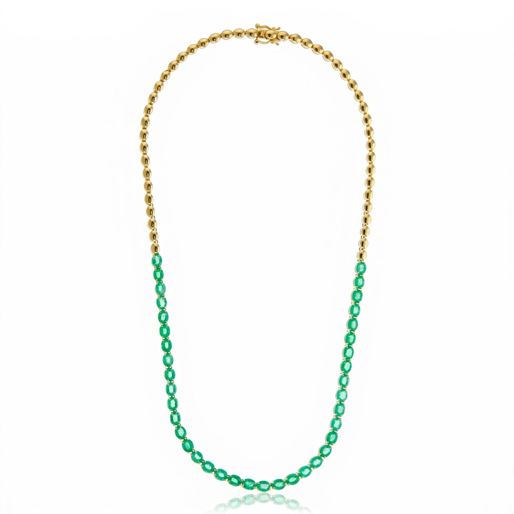 Colar Riviera Brazilian Emerald 11,94 ct · Ouro Amarelo 18k