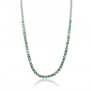 Colar Riviera 47 Esmeralda Brasileira Redonda 4mm 9,08ct Extensor Bolinha 42cm 21,82g Ouro Branco 18k - Coleção Brazilian Emerald