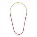 Colar Riviera 65 Rubelitas Redonda 10,15ct 40cm 20,45g Ouro Amarelo 18k - Coleção Rivieras