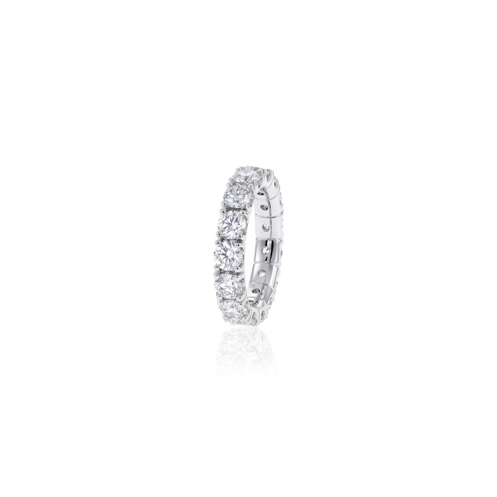 [076289] 30-ALIANCA INTEIRA 15 BRILHANTES 4,58CT J SI1 6,36G OURO BRANCO 18K - COLEÇAO SOULMATES