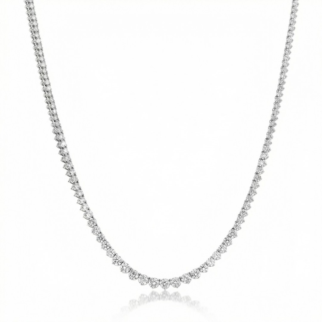 Colar Riviera 7,21 ct · Ouro Branco 18k