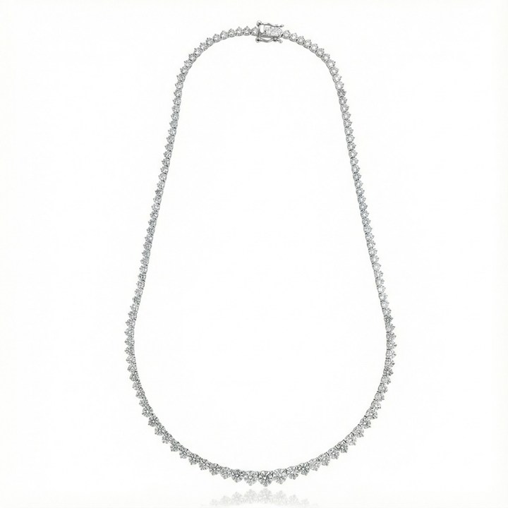 Colar Riviera 14,96 ct · Ouro Branco 18k