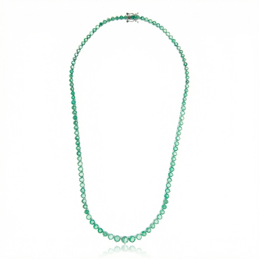 Colar Riviera 17,02 ct · Ouro Branco 18k