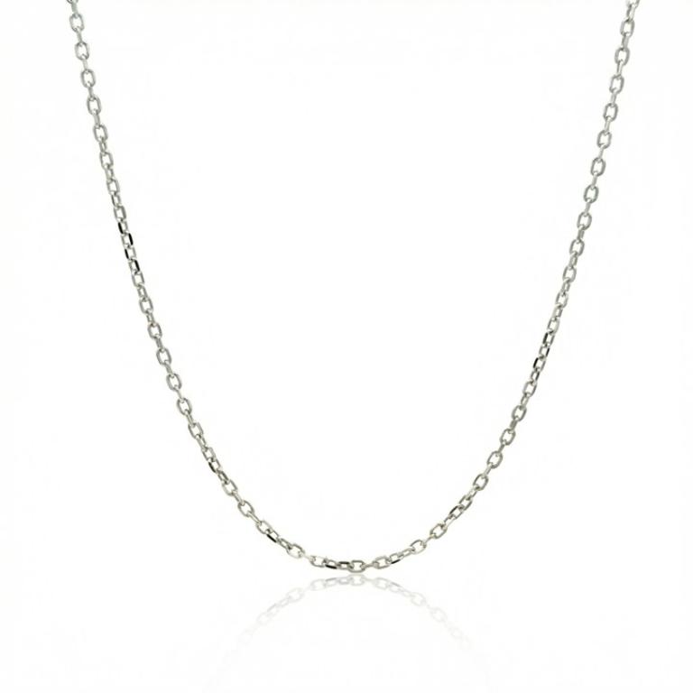 Corrente Cartier Fechado G 40cm 4,10g a 4,50g Ouro Branco 18k - Coleção Elos