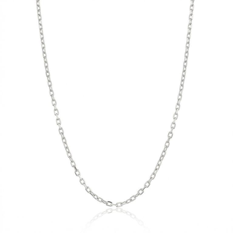 Corrente Cartier Fechado Pp Lagosta 60cm 1,70g Ouro Branco 18k - Coleção Elos