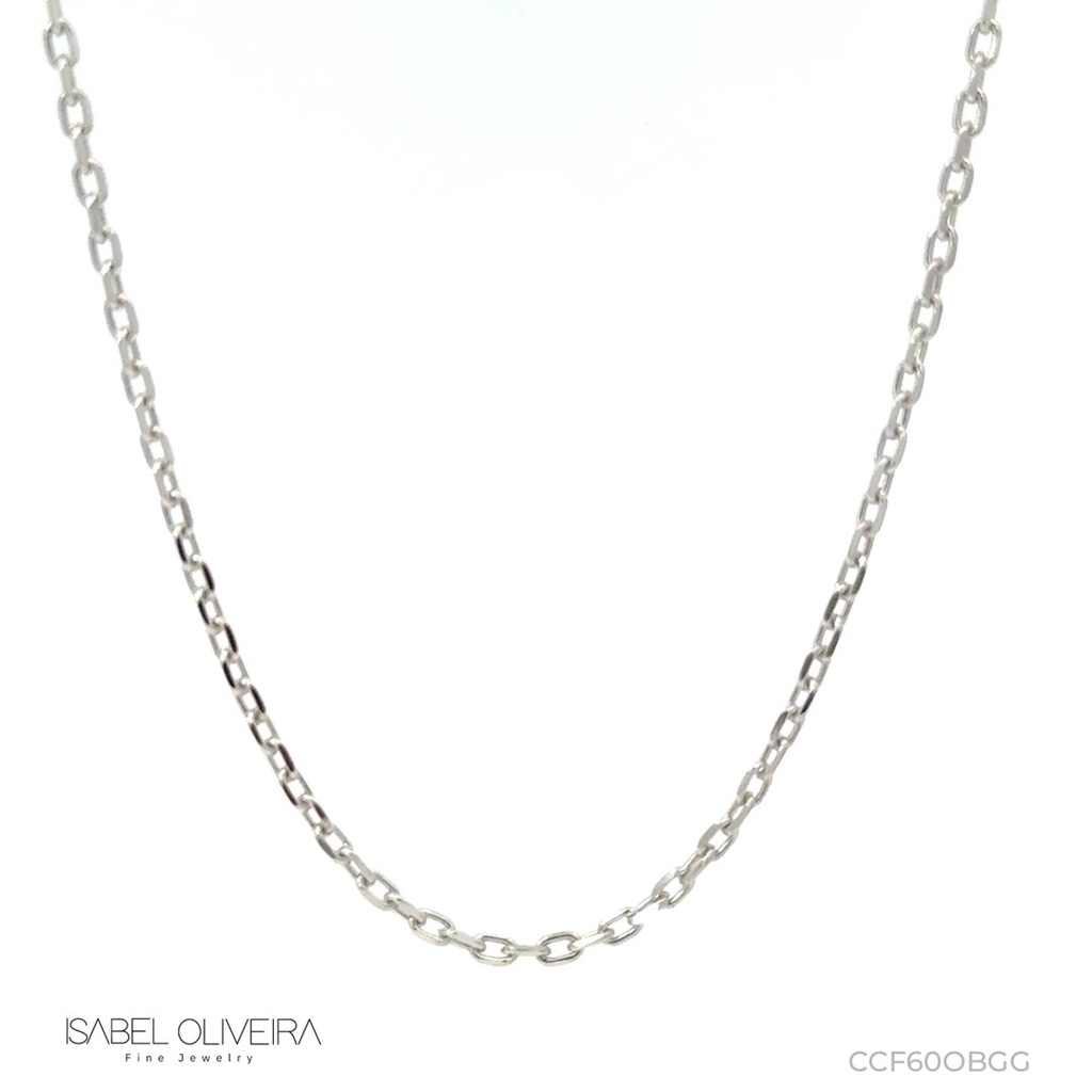 [CCF60OBGG] Corrente Cartier Gg 60cm 8,0 a 8,60g Ouro Branco 18k - Coleção Elos