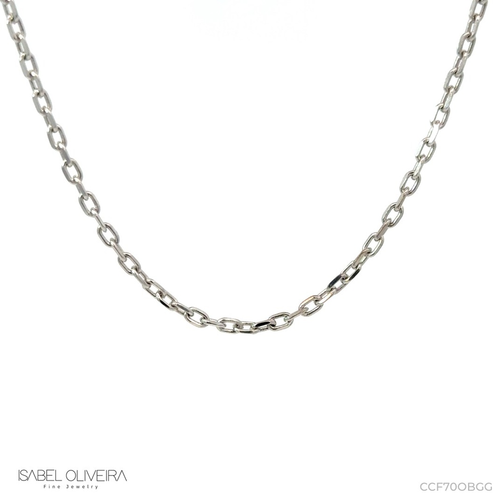 [CCF70OBGG] Corrente Cartier Gg 70cm 9,20 a 9,70g Ouro Branco 18k - Coleção Elos