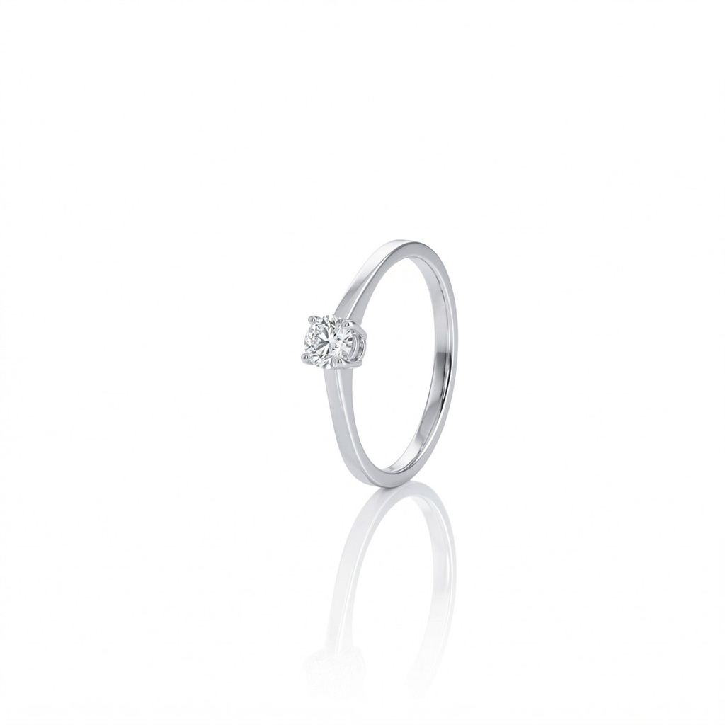 [074815] 30-Anel Solitário Brilhante 0,32ct H VS2 2,22g Ouro Branco 18k - Coleção Only You