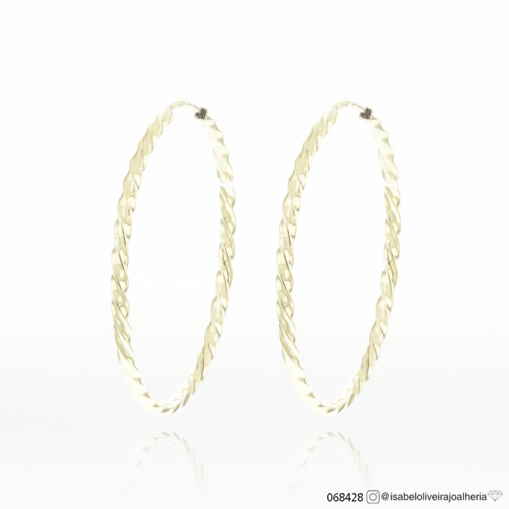 [068428] 30-Argola Oca Fio Torcido 1,70mm 1,90g Ouro Amarelo 18k - Coleção Argolas Daily