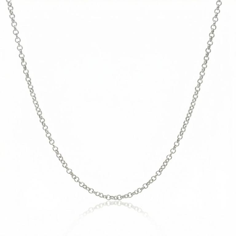 Corrente Elo Português M 45cm 3,70g a 4,10g Ouro Branco 18k - Coleção Elos