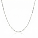 Corrente Elo Português M 45cm 3,70g a 4,10g Ouro Branco 18k - Coleção Elos