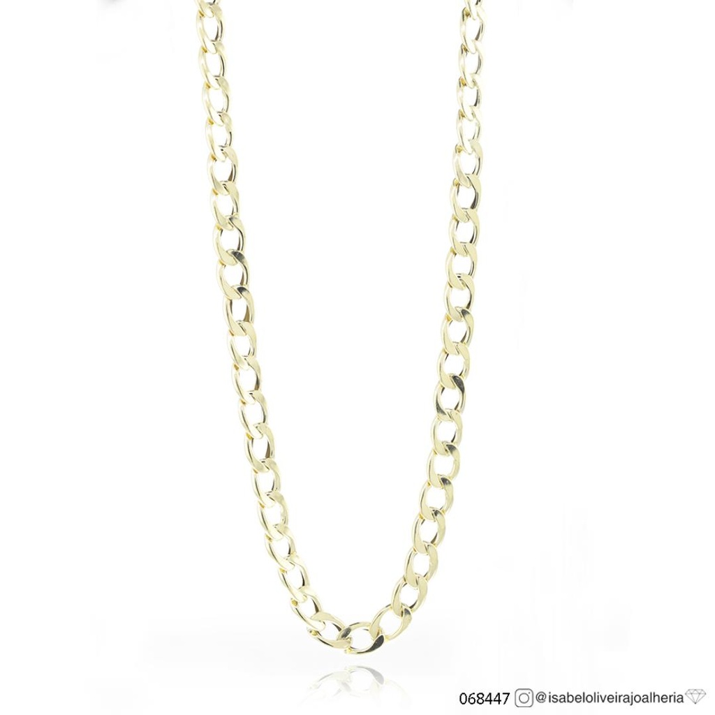 Corrente Oca Elos Groumet 6,70mm 50cm 13,58g Ouro Amarelo 18k - Coleção Alpha Masculino