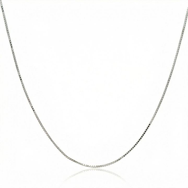 [CVZ60OBP] Corrente Veneziana P 60cm 1,50g a 1,80g Ouro Branco 18k - Coleção Elos