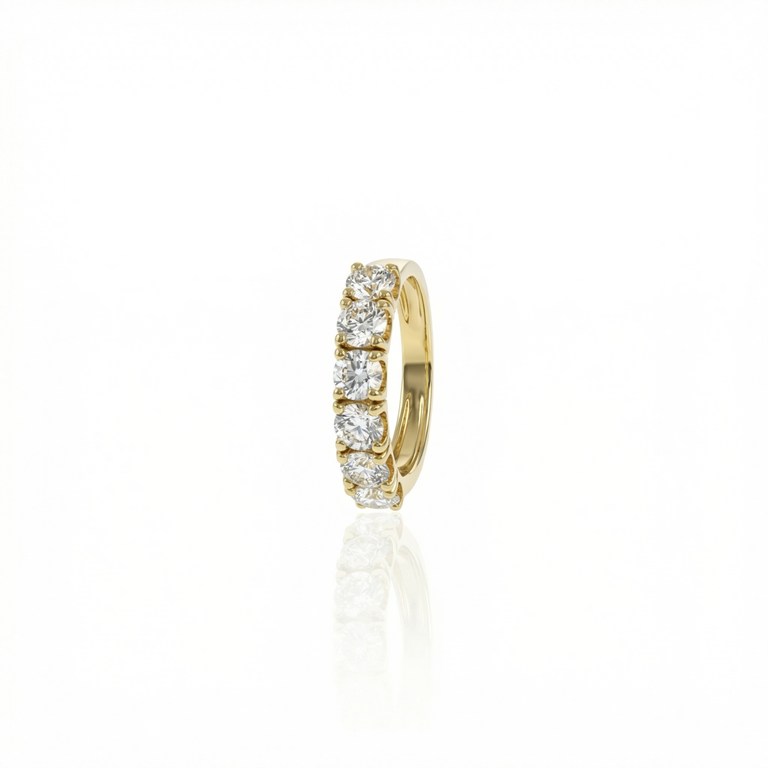 [062812] 30-Meia Aliança 6 Brilhantes 1,88ct 5,46g Ouro Amarelo 18k - Coleção Soulmates